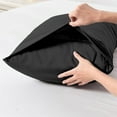 thumbnail image 4 of Ke1Clo Cooling Pillow Cases Queen Size Set of 2, Soft Brushed Microfiber Breathable Cooling Pillow Case for Hot Sleepers with Envelope Closure, Black Pillow Cases, 4 of 6