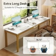 thumbnail image 6 of 78.7-Inch Ultra Long 2 Person Desk, White + Gold Gaming Computer Writing Table For Home Office, Sturdy Engineered Wood & Metal Double Workstation, 6 of 8