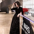 thumbnail image 5 of Vestido de noche Vestido de mujer Banquete Elegante Lujo Ligero Lujo Ligero Nicho Lujo Ligero Vestido de lentejuelas negras para anfitrión de reunión anual, 5 of 5