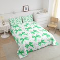 thumbnail image 4 of Erosebridal Ensembles de Literie Nœud Papillon Vert Simple avec Couette, Insert de Couette à Imprimé Aquarelle, Décor de Princesse de Rêve, 2 Pcs, 4 of 7