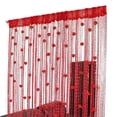 thumbnail image 2 of Brixlen Rose Floral Tassel String Curtain, Boho Sheer Door Curtain, Light Filtering Decorative Window Panel for Bedroom Living Room Salon, 2 of 4