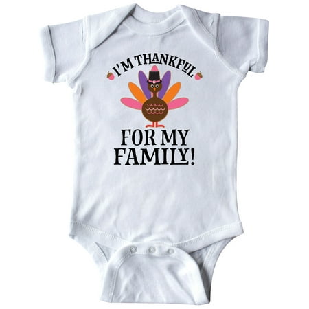 

Inktastic Thanksgiving Girl Turkey Thankful For Family Gift Baby Girl Bodysuit