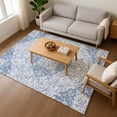 thumbnail image 7 of Addison Rugs Mayfield Premium Machine Washable Traditional Medallion Blue Rectangle Rug, 3' X 5' Machine Washable Traditional Medallion Blue Oversized Sherpa Throw Blanket, 7 of 7