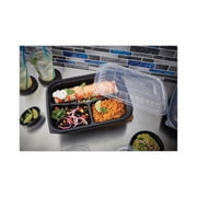 Pactiv Evergreen EarthChoice Entree2Go Takeout Container, 3-Compartment, 48 oz, 11.75 x 8.75 x 2.13, Black, 200/Carton -PCTYCNB12X95203