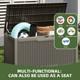 thumbnail image 6 of Uforic 100 Gallon large Deck Box, Outdoor Resin Storage Box, Outdoor Container for Patio Garden, Waterproof, Lockable, Light Brown, 6 of 8