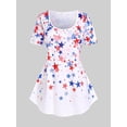 thumbnail image 1 of Camiseta Talla Extra Patriótico con Estampado de Bandera de Estados Unidos Rosegal Camisetas tallas grandes, 1 of 5