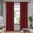 thumbnail image 4 of Deconovo Long Blackout Curtains for Patio Sliding Door, Back Tab and Rod Pocket Panels, Burgundy Red, 2 Pieces, 42"x95", 4 of 9