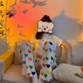 thumbnail image 4 of Women  Trousers Colorful Heart-shaped Pattern Pants Casual Loose Home Wide-leg Pants, 4 of 6