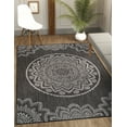 thumbnail image 5 of CAMILSON Indoor Outdoor Rug, 8' x 10' Dark Grey Medallion Area Rugs, 5 of 9