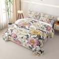 thumbnail image 3 of Erosebridal Vintage Peony Daisy Quilt King,Wild Floral Watercolor King Coverlet Set For Girls,3pcs, 3 of 7