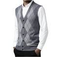 thumbnail image 6 of AnuYalue Argyle Sweater Vest for Men Casual V Neck Button Down Sleeveless Cardigans Fleece Lined Winter Warm Knitted Waistcoat, 6 of 6