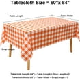 thumbnail image 7 of Rectangle Waterproof Vinyl Table Cloth, Buffalo Flannel Backed Tablecloth, Wipeable Plastic Table Cover for Dinner, Kitchen, Picnic (60" x 84", Orange and White), 7 of 7