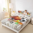 thumbnail image 4 of Homewish Cartoon Football Basketball Twin Sheet Sets, Rugby Soccer Sports Lover Twin Fitted Sheet, Teens Kids Boys Girls Flat Sheet, Microfiber Bedroom Decor, 3-Piece, 4 of 7