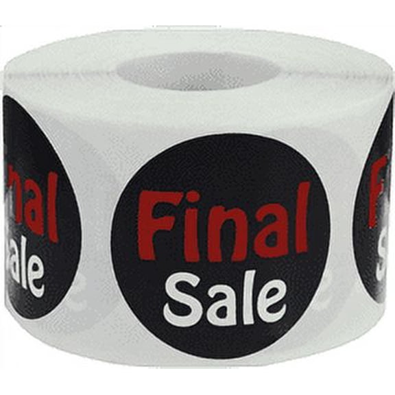 Black with Red "Final Sale" Stickers | 1.5" inches Round - 500 Pack | InStockLabels.com