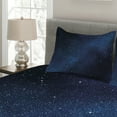 thumbnail image 2 of Ambesonne Night Quilted Coverlet 3 Pcs, Space and Stars, Queen Size, Dark Blue White, 2 of 4