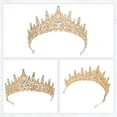 thumbnail image 6 of Women Faux Crystal Queen Crowns Tiara Princess Rhinestone Tiaras Party Cosplay Gold Tone White, 6 of 6