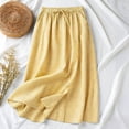 thumbnail image 3 of BUIGTTKLOP Womens Midi Skirt Drawstring Elastic Waist Drawstring Skirts Striped Side Split Summer Casual Flowy Skirts, 3 of 6