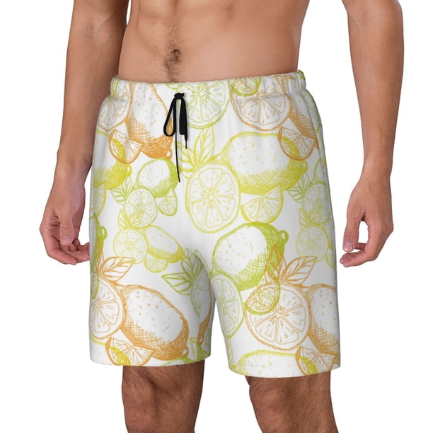 Fotbe Lemon Potatoes Traje de Baño para Hombre – Shorts de Natación de Secado Rápido con Forro y Bolsillos-XX-Large