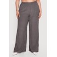 thumbnail image 3 of Women's Plus Size High Waisted Seersucker Wide Leg Pants, 3 of 4