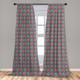 thumbnail image 4 of Ambesonne Plumeria Curtains, Hibiscus Exotic Summer, Pair of 28"x84", Pink Jade Green Purple, 4 of 4