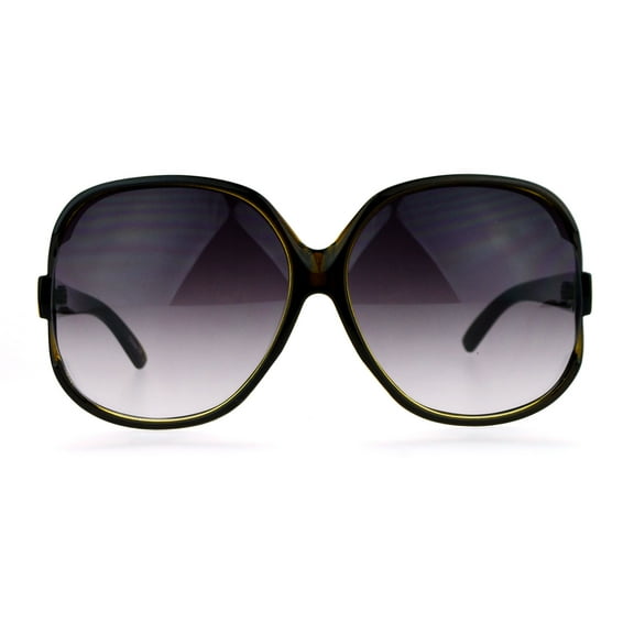 Womens Extra Oversized Round Designer Fashion Exposed Lens Butterfly Sunglasses Green