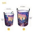 thumbnail image 3 of Honeii Taxi Colorful Town Print Laundry Hamper Basket,Baby Nursery Woven Storage Basket for Toys Bin,Pillows,Blankets,Clothes-, 3 of 6