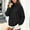 Black, variant on Women's Oversized Sweatshirt Funnel Neck Pullover Drop Shoulder Side Slit Kangaroo Pocket Loose Fit Solid Color Casual Fall Winter Top