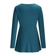 thumbnail image 5 of Wensltd V-Neck Long Sleeve Blouse Women Solid Color Slim Fit Spring Fall Basic Top, 5 of 9