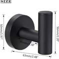 thumbnail image 2 of Bathroom Towel Hook,Screw in Metal Coat Hook Matte Black Robe Hook Stainless Steel Hanger Towel Robe Clothes Closet, 2 of 7