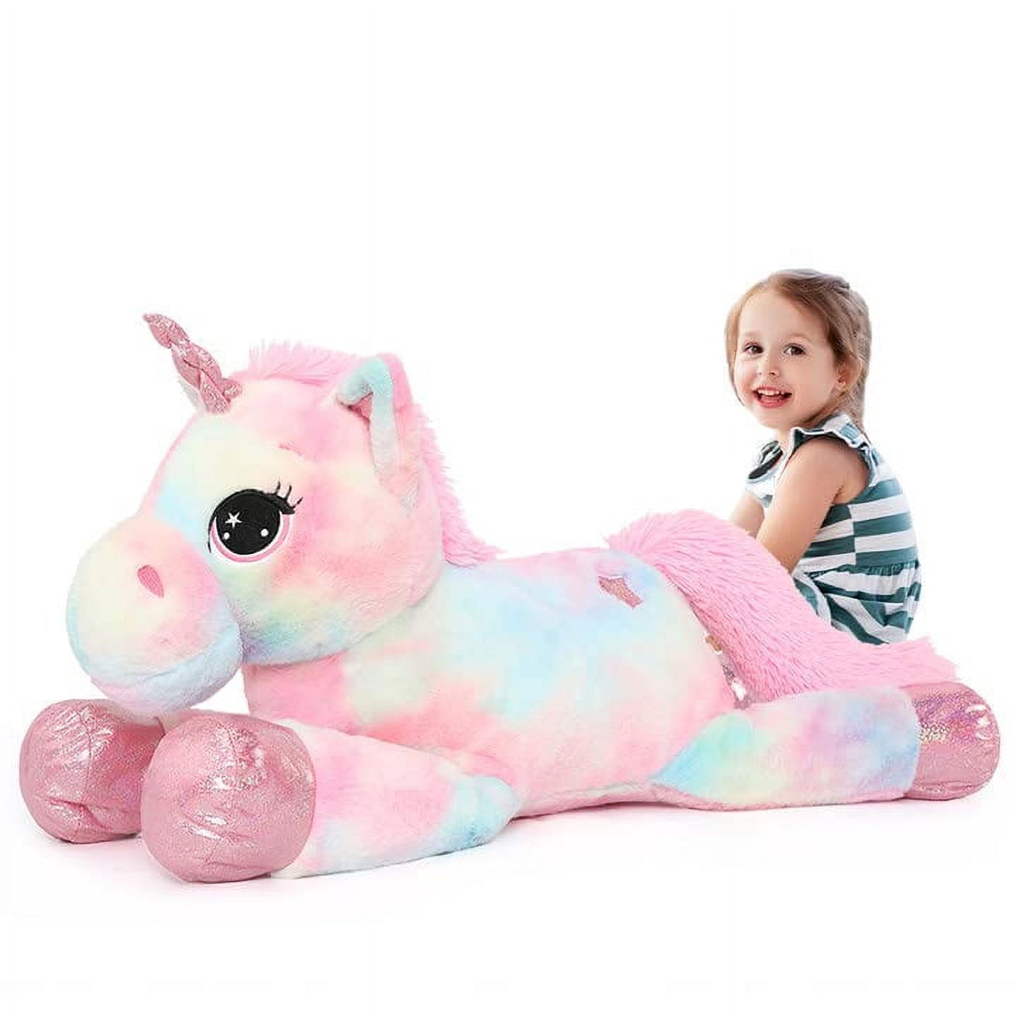 Jouet en peluche Licorne Blanc et rose XXL