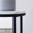 thumbnail image 3 of HESTINYSU Round Side Table, End Table, White Faux Marble with Black/Gold Metal legs, 3 of 6