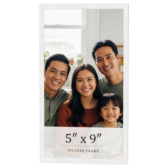 5x9 In Frame White Real Wood Picture Frame Width 0.75 inches | Interior Frame Depth 0.5 inches |