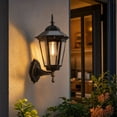 thumbnail image 4 of Outdoor Solar Wall Lantern with Vintage Metal and Glass Design, Antique Bronze Finish, for Front Porch and Garden, Single Piece Light Fixture, 4 of 5