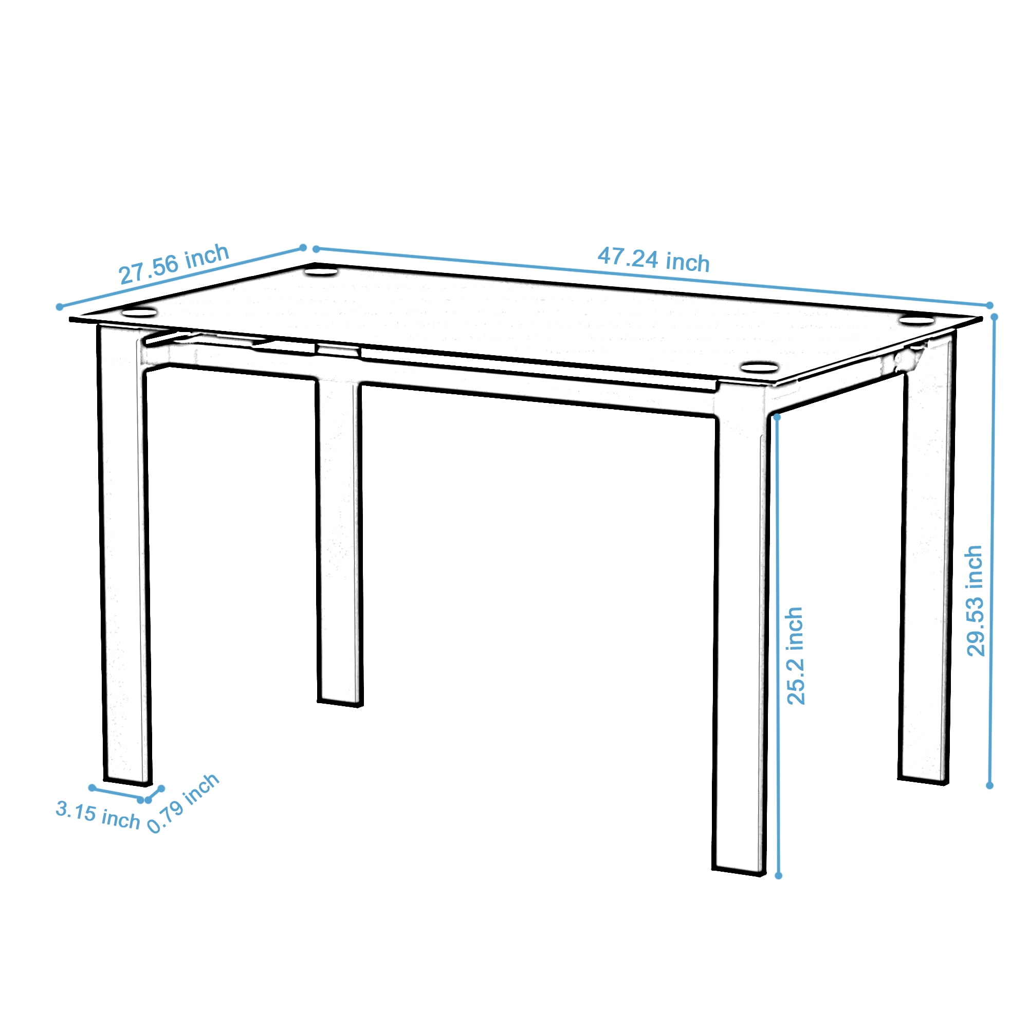 Kepooman 5pcs Dining Room Table Set, Modern Dining Table Set for 4, Kitchen 47.30" Tempered Glass Table with 4 PU Chairs, Dining Set of 4 for Small Spaces Kitchen, Black Kepooman 5pcs Dining Room Table Set, Modern Dining Table Set for 4, Kitchen 47.30" Tempered Glass Table with 4 PU Chairs, Dining Set of 4 for Small Spaces Kitchen, Black