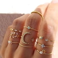 thumbnail image 2 of Baicccf Anillos Apilables De Oro Boho para Mujer Conjunto De Anillos De Nudillo De Oro Anillos De Flores De Luna De Estrella Simple para Niñas Adolescentes Anillos Estéticos Apilables Regalos Par, 2 of 5