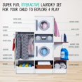 thumbnail image 5 of Lil' Jumbl Kids Washer and Dryer Playset, Wooden Laundry Play Set for Kids w/Iron, Hangers & More - White, 5 of 10