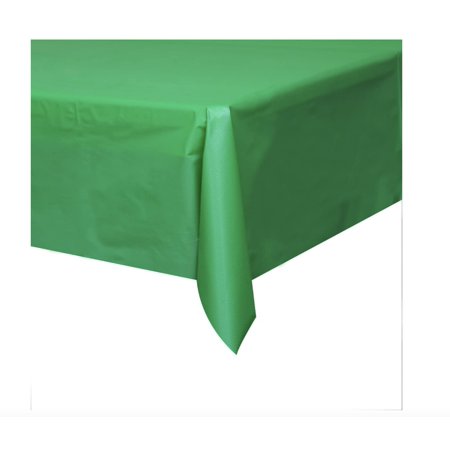 Unique School Spirit Solid Rectangle 108 X54 Plastic Tablecover Green (Pack of 8)