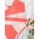 thumbnail image 4 of Conjunto de bikini cruzado sexy para mujer, traje de baño de 2 piezas con parte superior con lazo en la espalda y bloques de colores cruzados, 4 of 5