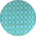 thumbnail image 1 of Ahgly Company Indoor Round Abstract Light Blue Modern Area Rugs, 6' Round, 1 of 4