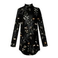 thumbnail image 4 of TQWQT Plus Size Turtlenecks for Women Loose Fit Floral Printed Tunic Top Long Sleeve Mockneck T Shirts Trendy Curved Hem Graphic Tee Fall Outfits 2024 Coffee S, 4 of 5