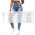 thumbnail image 3 of ClodeEU Women High Waist Ripped Distressed Skinny Ankle Jeans,Stretch Hole Denim Jeggings with Pockets Light Blue,Women's Plus S, 3 of 8