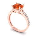 thumbnail image 2 of Solitaire with Accents Engagement Ring for Women - 2.3ct Simulated Red Diamond in 18K Rose Gold Promise Ring, 2 of 6