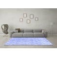 thumbnail image 3 of Ahgly Company Machine Washable Indoor Rectangle Trellis Blue Modern Area Rugs, 3' x 5', 3 of 4