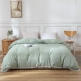 thumbnail image 2 of Move Over Green Duvet Cover King White Pom Poms Quilt Cover Only Ball Fringe Pattern Washed Microfiber No Filling, 2 of 10