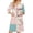 Pink(Vintage Floral Print), variant on Zipper Women's Robes Lightweight 3/4 Length Sleeve Womens Bathrobe Zipper Front Knee Length Vintage Floral Print Casual Pajama Sleepwear with Pockets Cyan XXL