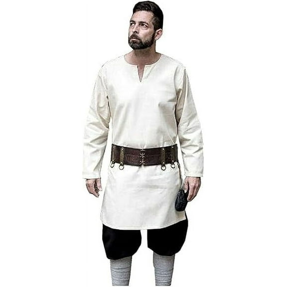 Cotton fabric historical tunic dress for men