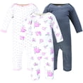 thumbnail image 1 of Hudson Baby Mono Unisex De Algodón Para Bebé, Básico, Rosa, Floral, 0-3 Meses, 1 of 2