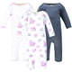 thumbnail image 1 of Hudson Baby Mono Unisex De Algodón Para Bebé, Básico, Rosa, Floral, 0-3 Meses, 1 of 2