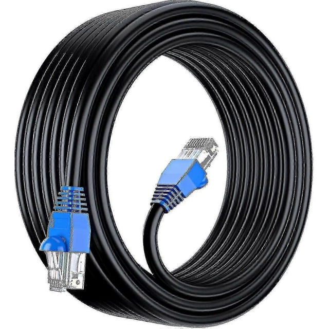 50m Cat6 Outdoor Waterproof Direct Burial Ethernet Network Cable - Utp - Cca - 550 Mhz - Black 50 Meter