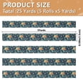 thumbnail image 3 of 5 Rolls Christmas Ribbon 1.5 inch Wide Decorative Ribbon for Gift Wrapping and Holiday Decorations Hawaiian Floral Pattern, 3 of 7